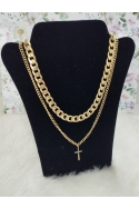 Zlatý dámský náhrdelník POLI s křížkem