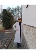 Dámský luxusní maxi dlouhý šedý kabát Meggi velikost M a L značky MISS CITY