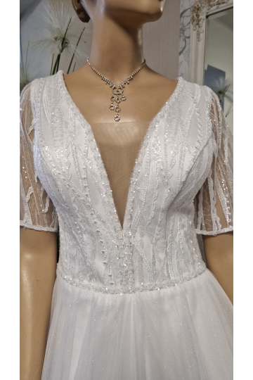 Dámské svatební bílé dlouhé šaty LUNA